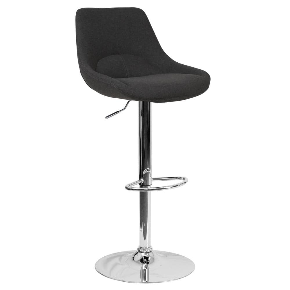 Carnegy Avenue 44.5 in. Black Fabric Adjustable Bar Stool CGA-CH-442213-BL-HD