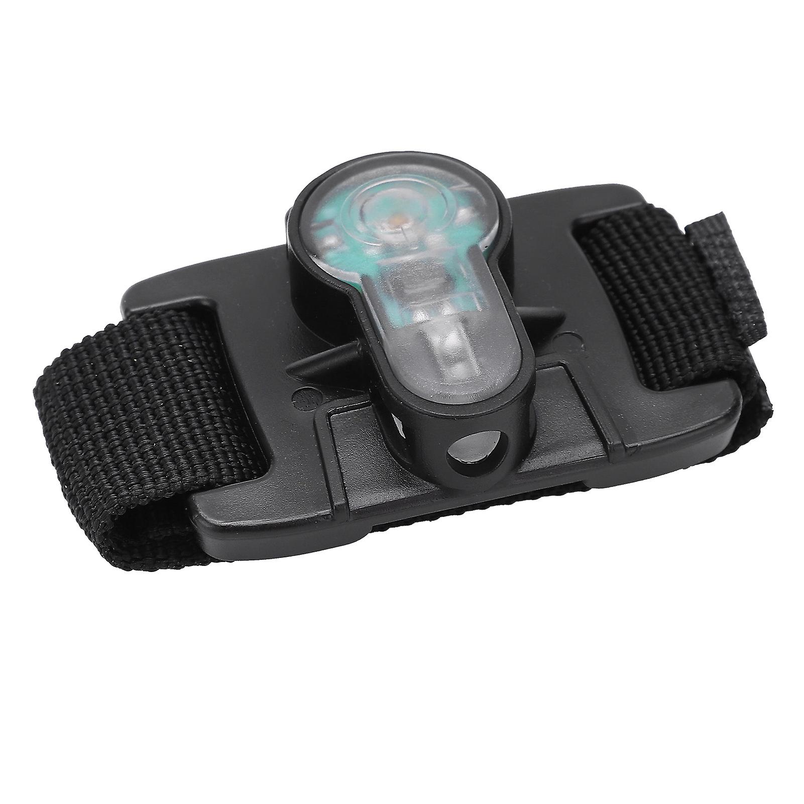 Outdoor Mini Survival Light Ipx8 Waterproof Safety Signal Lamp With Belt For Vest Bagblack Base Green Light