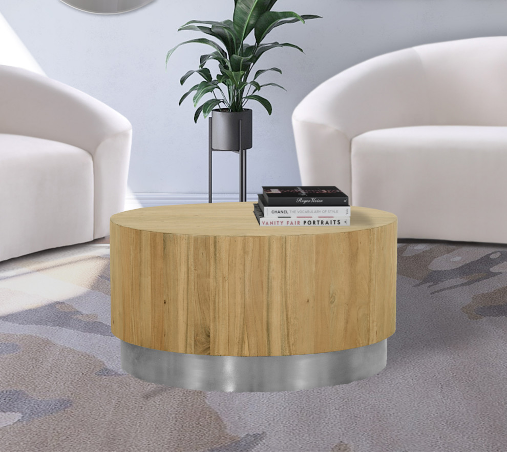 Acacia Wood Top Coffee Table   Contemporary   Coffee Tables   by Meridian Furniture  Houzz