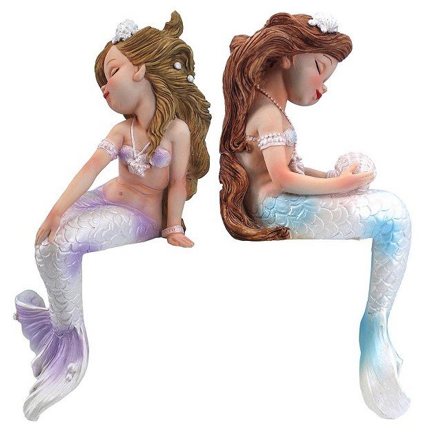 Design Toscano Sirens Of The Sea Sitting Mermaid Twin Statues