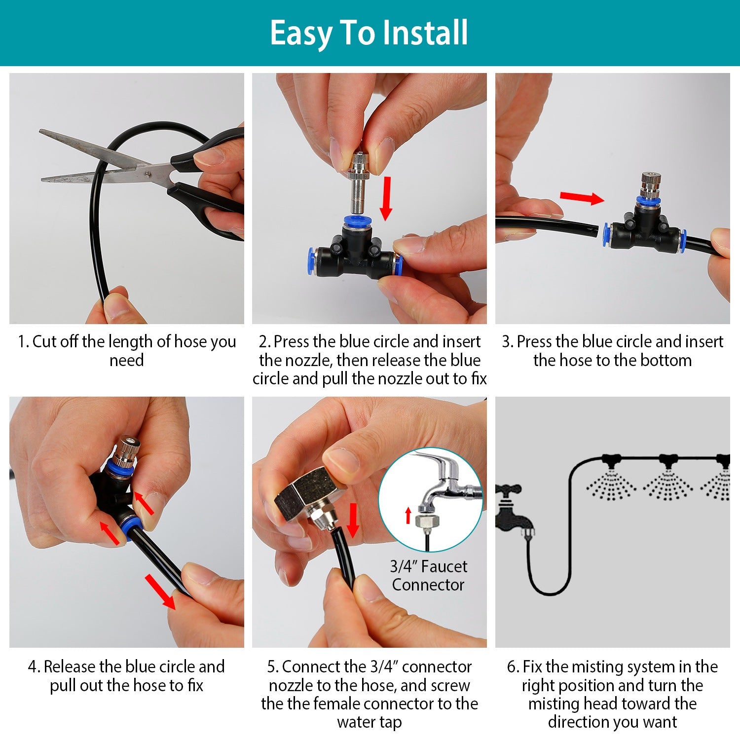 LakeForest 49.2ft Misting Cooling System Water Mister Nozzles Set