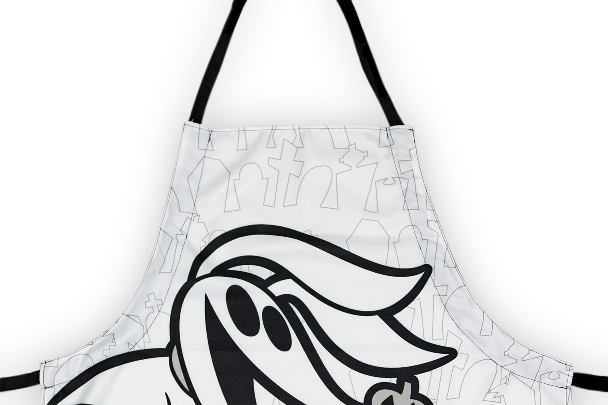 Nightmare Before Christmas Zero Apron - Kitchen Accessory - White and Black Ties