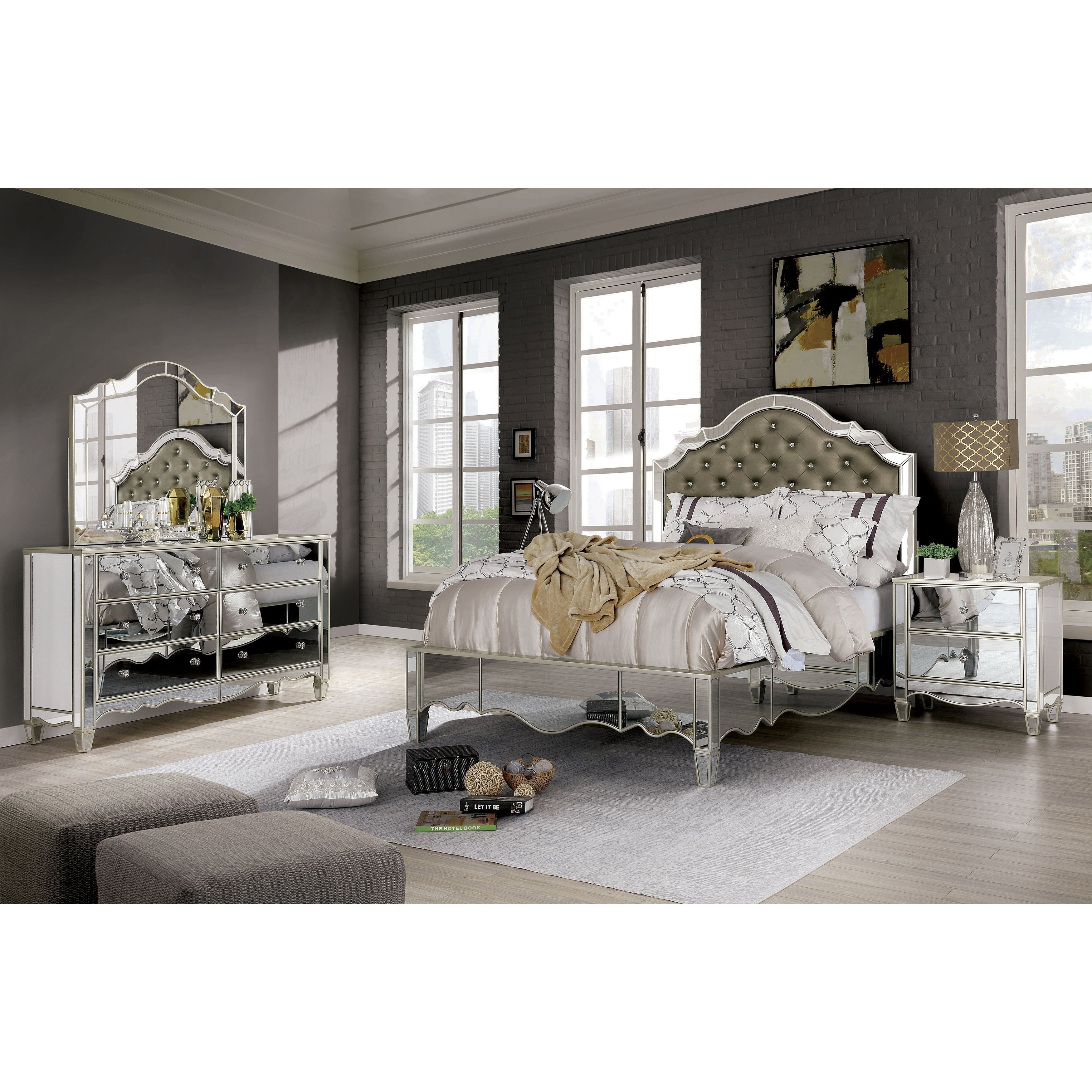 Furniture of America Bann 3-piece Bed with Nightstand and Dresser Set - - 30374720