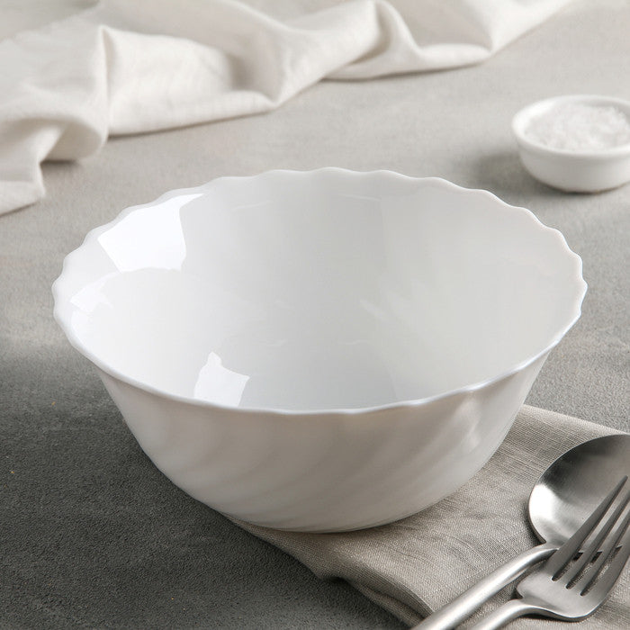 Luminarc Trianon White Glass Salad Bowl 18 cm