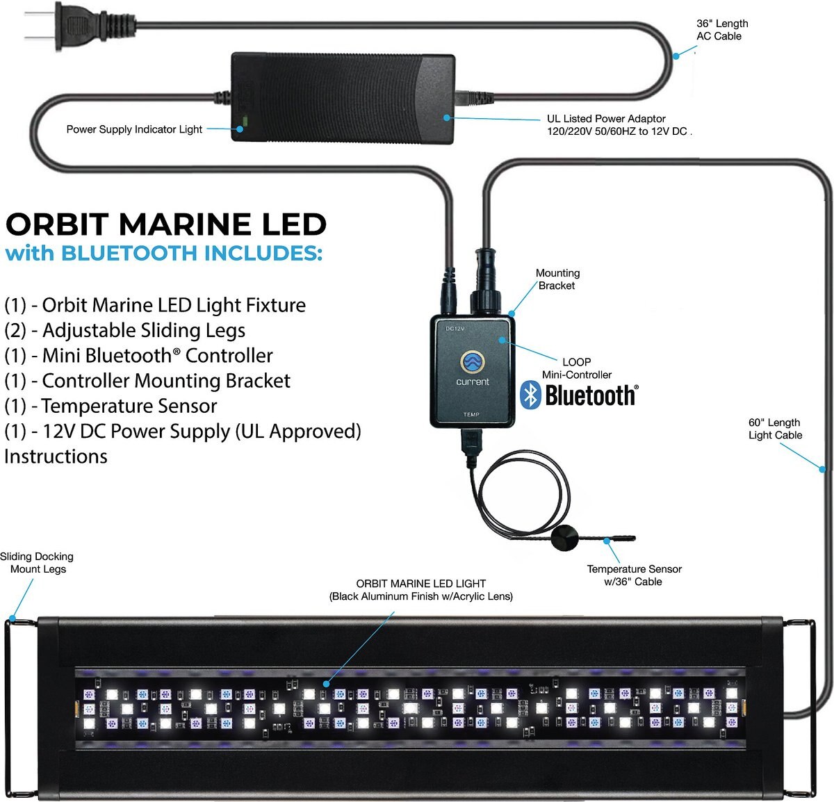 Current USA Orbit Marine LED Aquarium Light