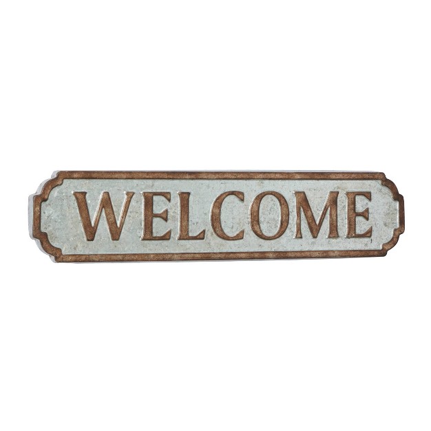 Metal Sign Welcome Wall Decor Brown Olivia amp May