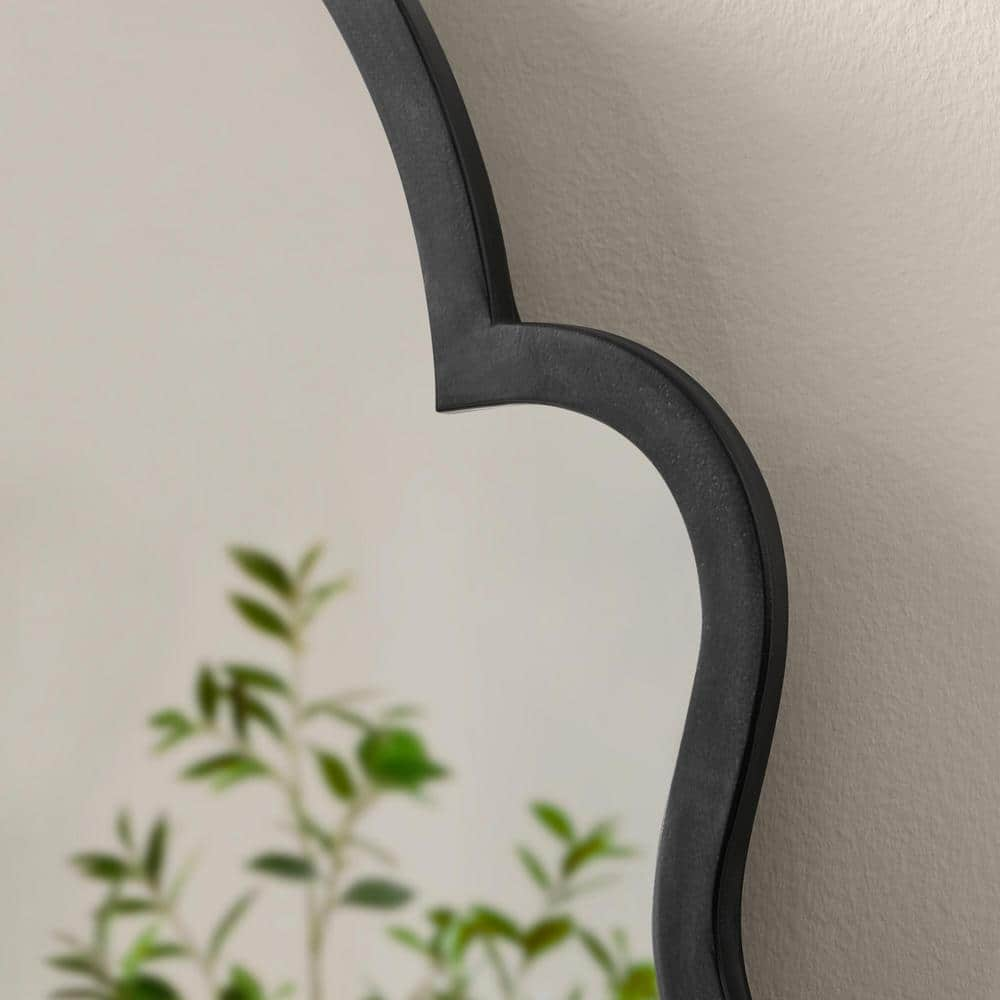 Home Decorators Collection Medium Traditional Arched Black Framed Mirror (26 in. W x 42 in. H) L155129XX