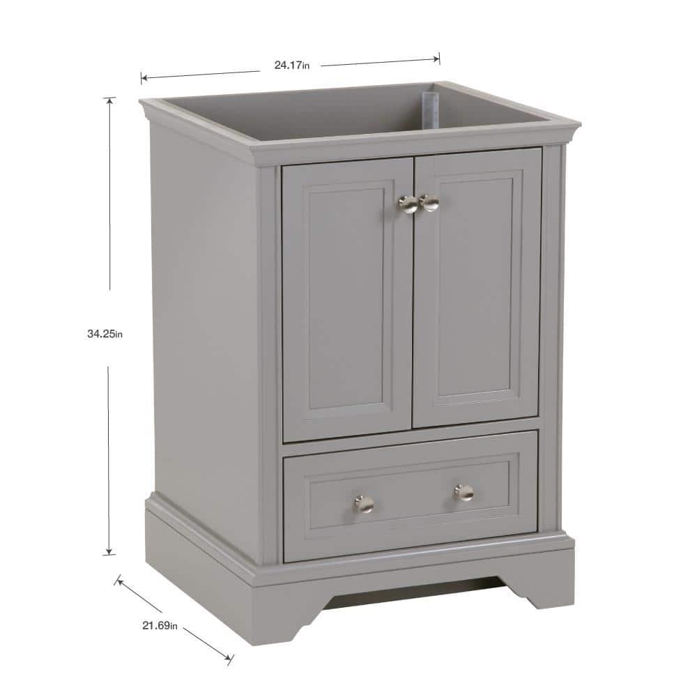 Home Decorators Collection Stratfield 2417 in W x 2157 in D x 3425 in H Bath Vanity Cabinet Only in Sterling Gray