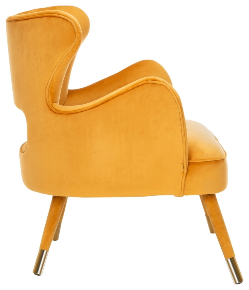 Thelma Wingback Arm Chair Marigold   Midcentury   Armchairs And Accent Chairs   by Peachtree Fine Furniture  Houzz