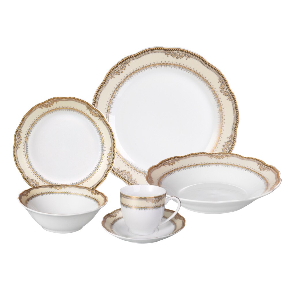 Lorren Home Trends 'Isabella' 24 piece Porcelain Dinnerware Set