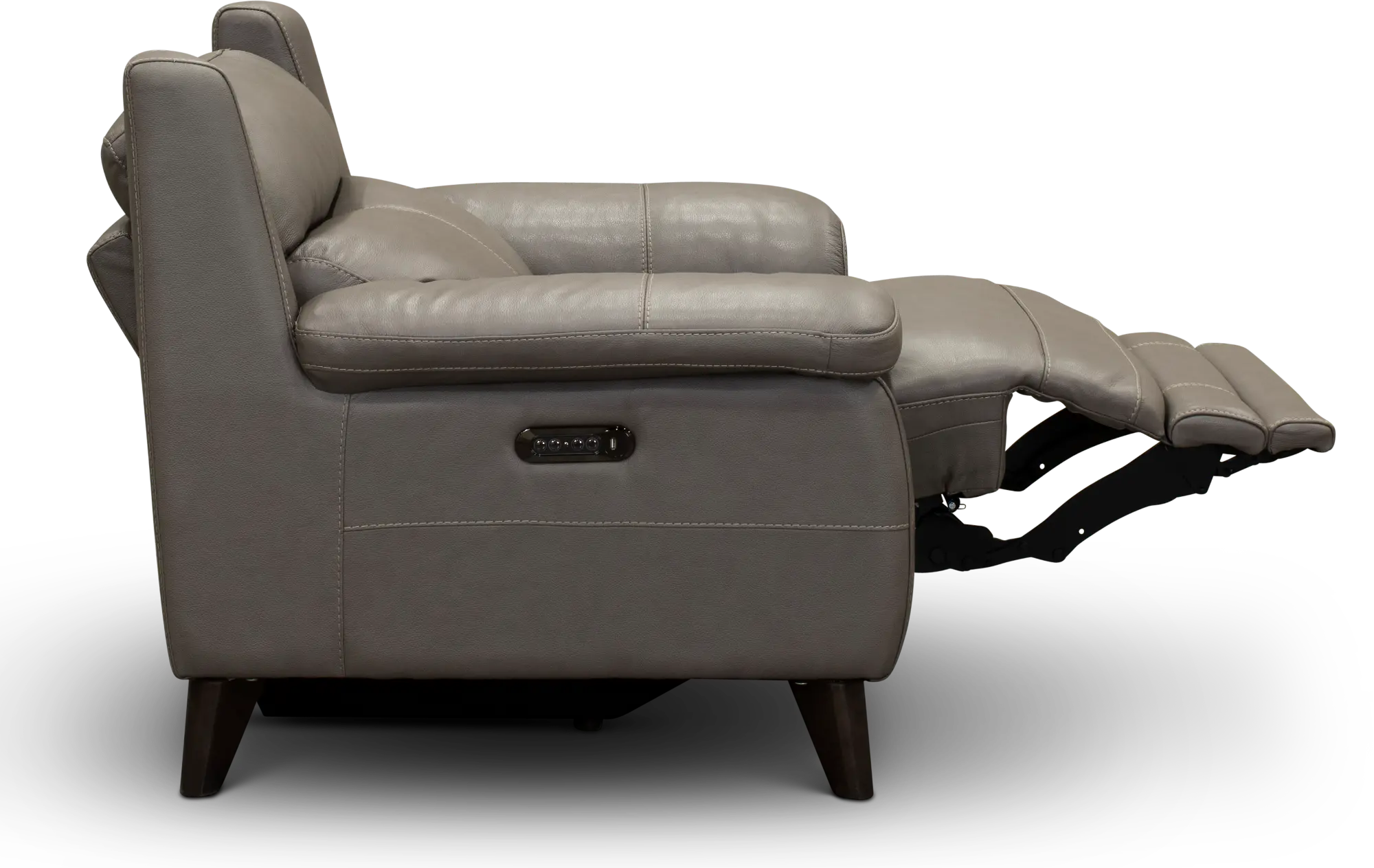 Venice Gray Leather-Match Power Recliner