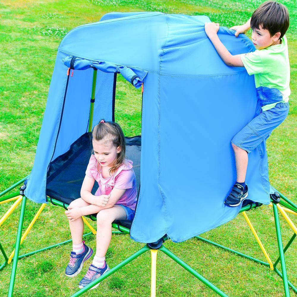 Sudzendf 10 ft. Green Climbing Dome with Canopy and Playmat Rust and UV Resistant Steel LN20232402