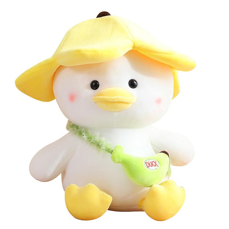 Duck Plush Toys Wear Hat Cute Flowers Decor Filling Accompany Hugging Pillow Cartoon Couple Duck Doll Stuffed Animal Toy For Lovely Girls Christmas Bi