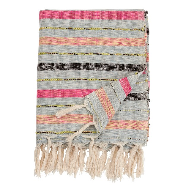 Saro Lifestyle Striped Throw Blanket With Multi color Design