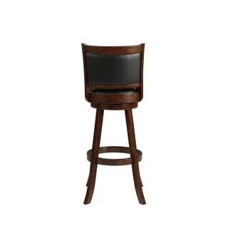 Boraam Augusta 47 in. Cappuccino High Back Wood 34 in. Swivel Bar Stool with Faux Leather Seat 48834