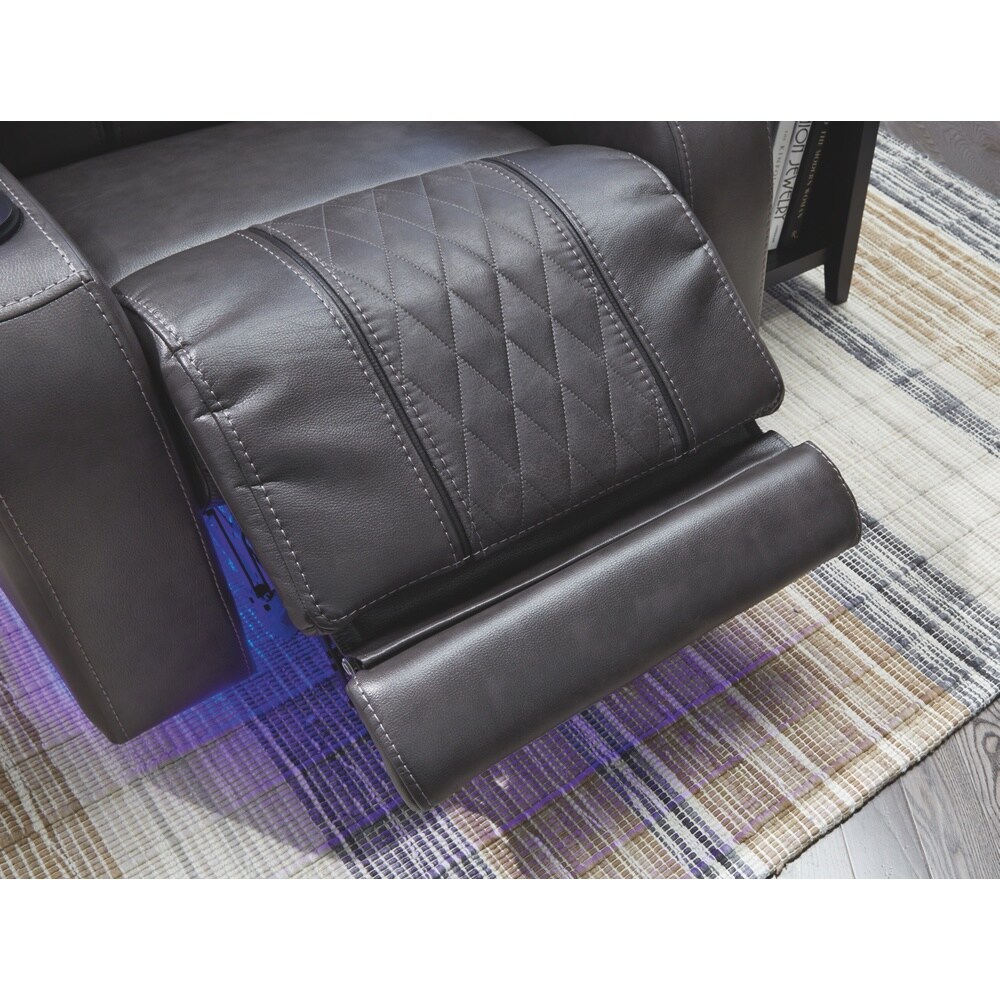 Signature Design by Ashley Gray Composer Power Recliner w/Adjustable Headrest