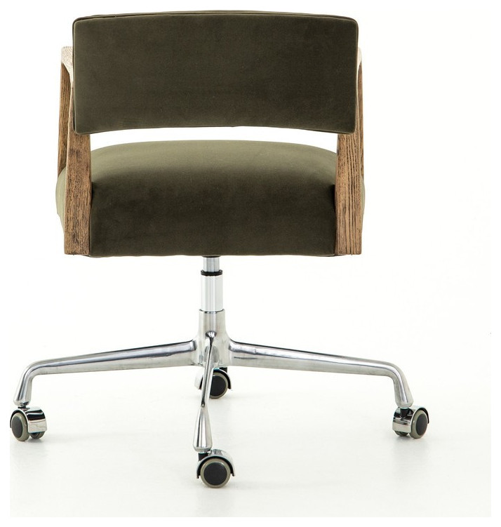 Marty Desk Chair  Modern Velvet Loden   Contemporary   Armchairs And Accent Chairs   by Virgil Stanis Design  Houzz