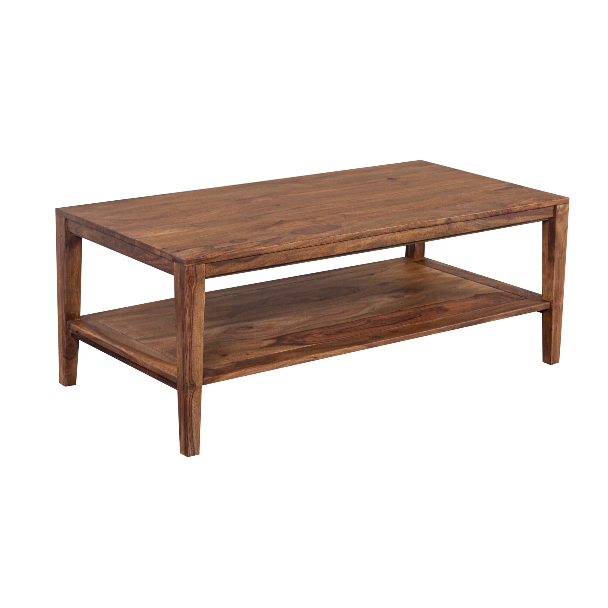 Porter Designs Fall River Solid Sheesham Wood Coffee Table， Natural