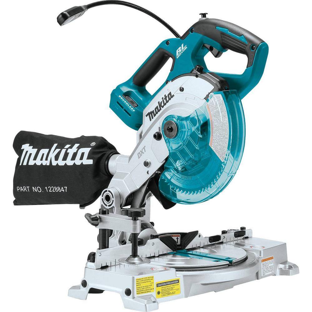 Makita 18V LXT Lithium-Ion Brushless Cordless 6-12 in. Compact Dual-Bevel Compound Miter Saw with Laser (Tool Only) XSL05Z