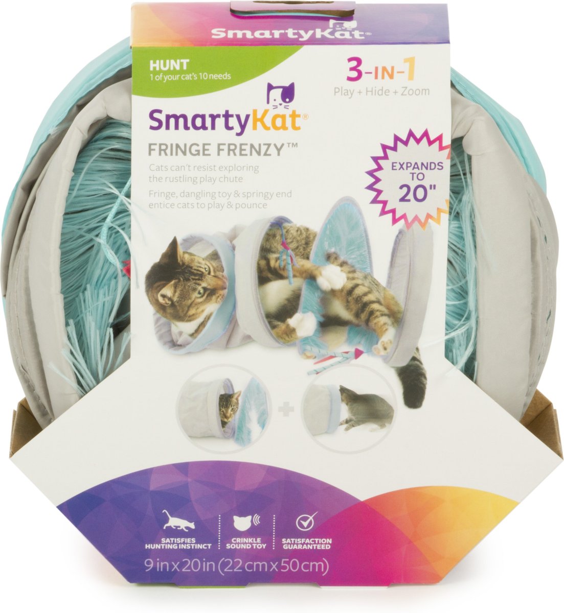 SmartyKat Fringe Frenzy Cat Activity Tunnel