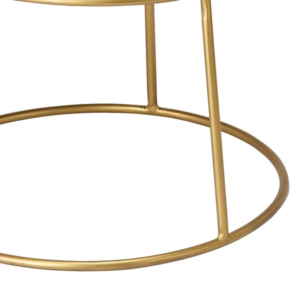 Yuk 30 Inch Metal Barstool， Golden Tri-Legged Base， Padded Seat - 30 H x 18.5 W x 18.5 L Inches