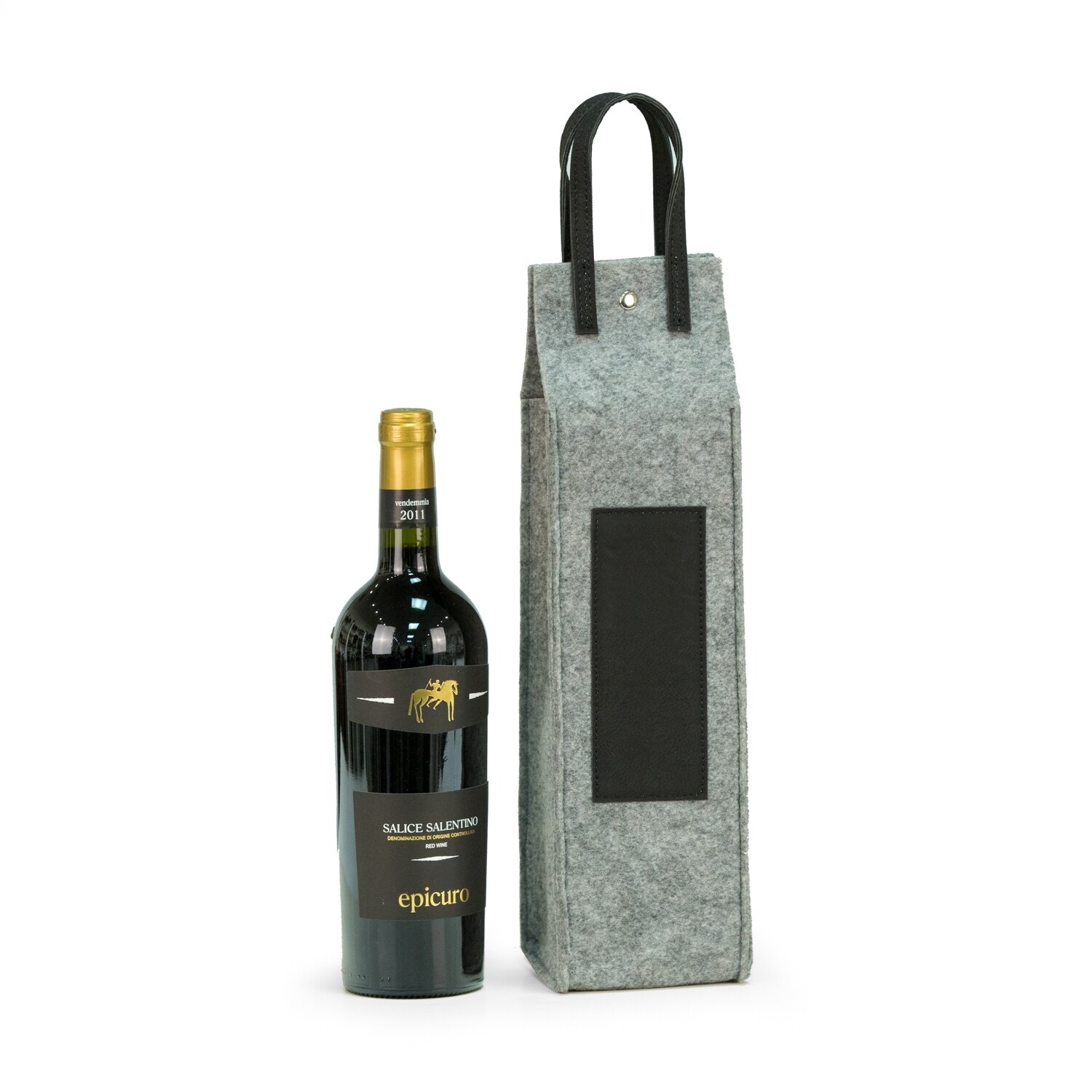 Wine Caddy - Grey Felt/Black Triming