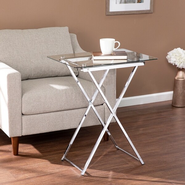 SEI Furniture Hinding Folding Tray Table