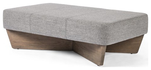 Flurin Large Ottoman Alcala Graphite   Transitional   Footstools And Ottomans   by Rustic Home Furniture Deco  Houzz