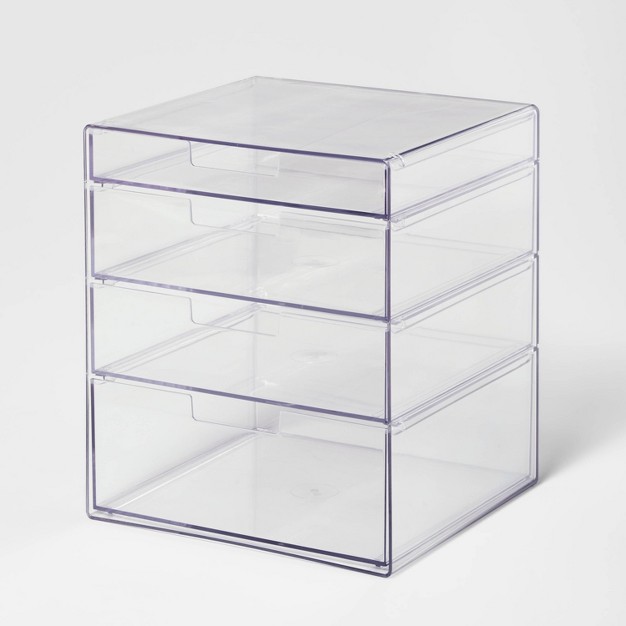 4 Drawer Stackable Countertop Organizer Clear