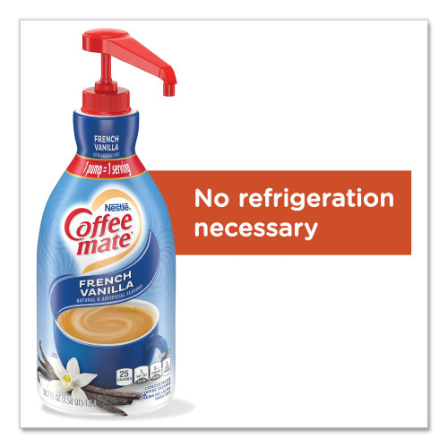 Coffee-mate Liquid Coffee Creamer， French Vanilla， 1.5 Liter Pump Bottle， 2/Carton (31803CT)