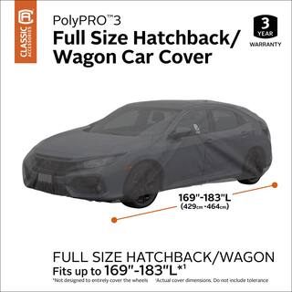 Classic Accessories Over Drive 183 in. L x 59 in. W x 51 in. H PolyPRO3 Hatchback Car Cover in Grey 10-120-321001-RT