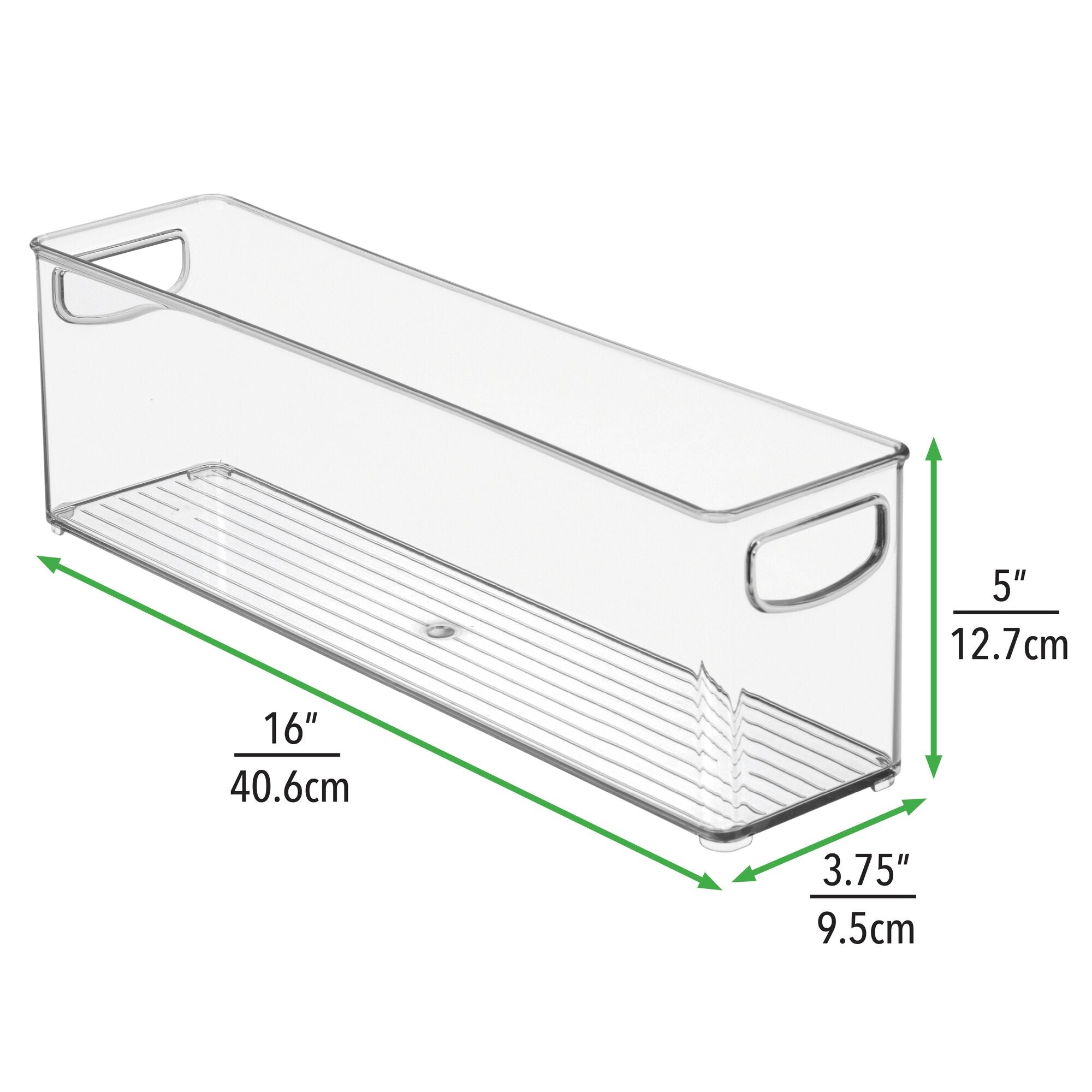 mDesign Plastic Bathroom Organizer - Storage Holder Bin with Handles for Vanity, Cupboard, Cabinet Shelf, Linen or Hallway Closets, Holds Styling Tools, Beauty Products, or Toiletries - 2 Pack - Clear