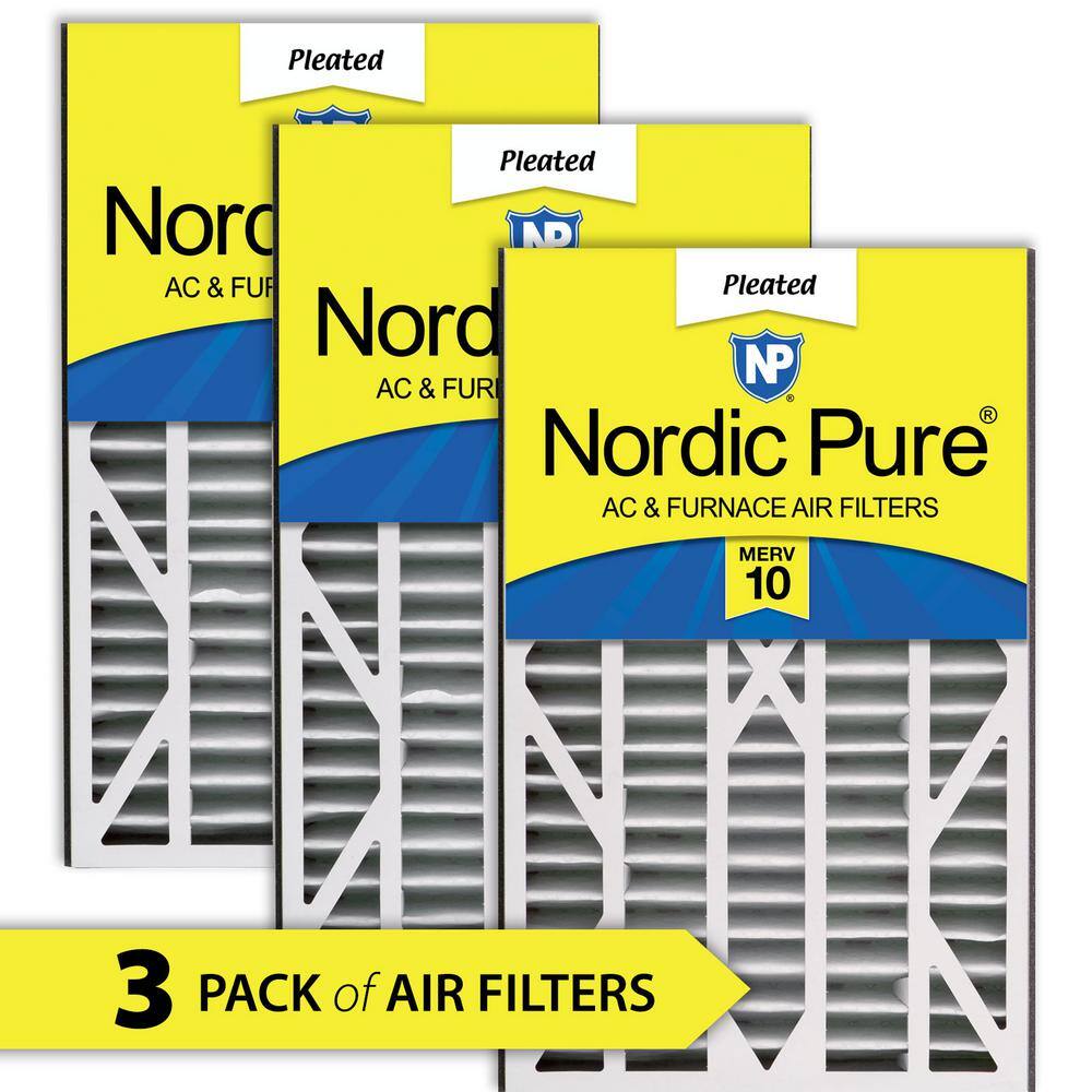 Nordic Pure 16 in. x 25 in. x 3 in. Air Bear Cub Replacement MERV 10 Air Filter (3-Pack) 16x25x3ABM10-3