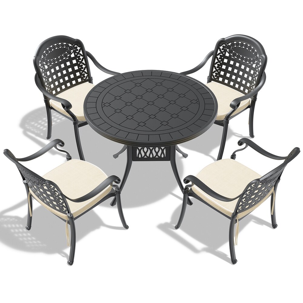 5 Piece Outdoor Dining Table Set for Patio