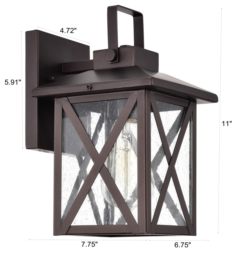 Lawrence Transitional 1 Light Oil Rubbed Bronze Outdoor Wall Sconce 11 quotHeight   Transitional   Outdoor Wall Lights And Sconces   by Homesquare  Houzz