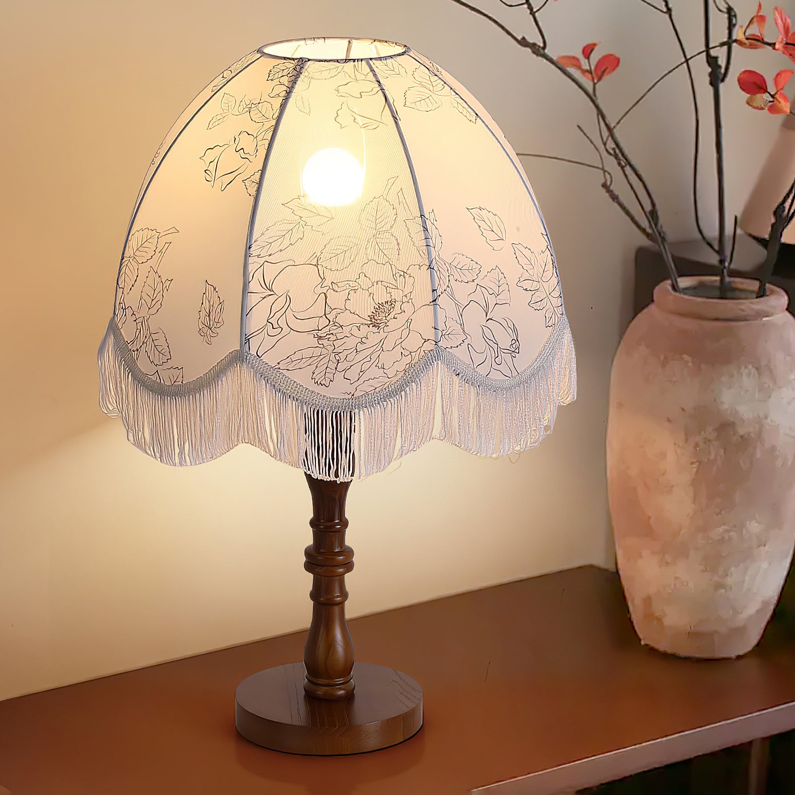 Printed Tassel Table Lamp