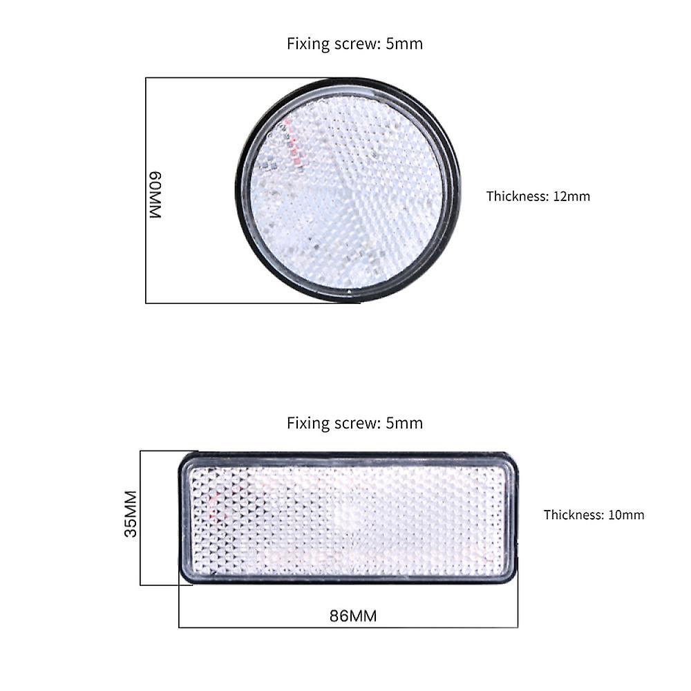 Led Reflector Steering Brake Tail Light， Compatible With Electric Vehicle Motorcycle Scooter (round Two-color Reflector Green And Yellow) Two Packs