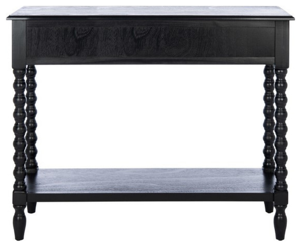 Paris 2 Drawer Console Table Black   Traditional   Console Tables   by AED Luxury Home Decor  Houzz