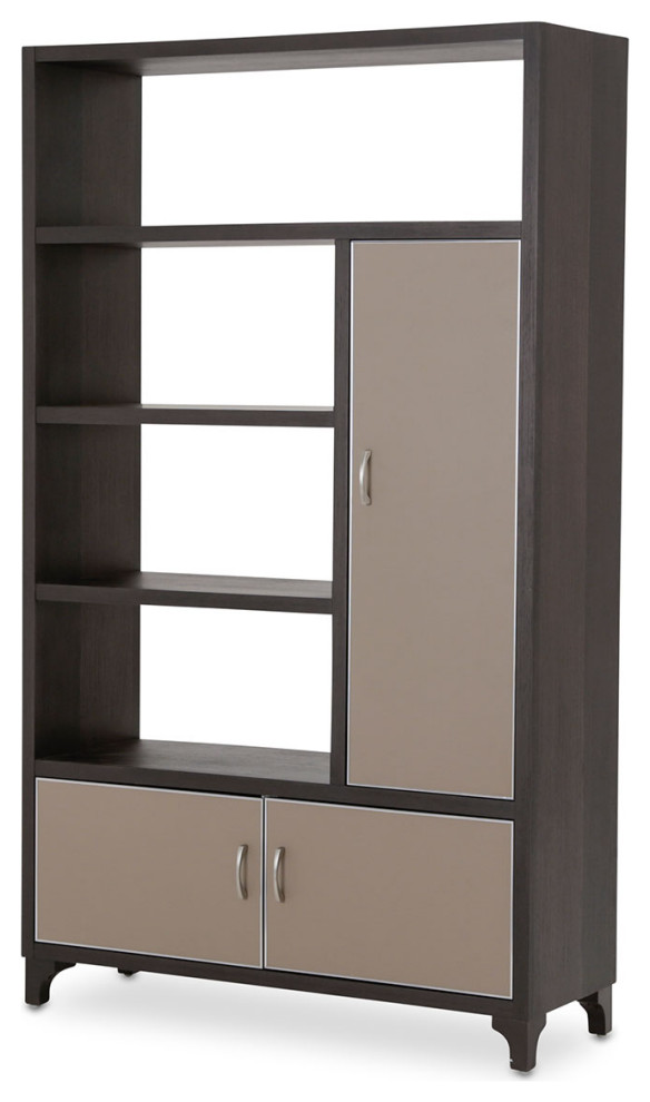 21 Cosmopolitan 2 Piece Bookcase Cabinet With Doors   Taupe/Umber   Transitional   Bookcases   by Michael Amini  Houzz