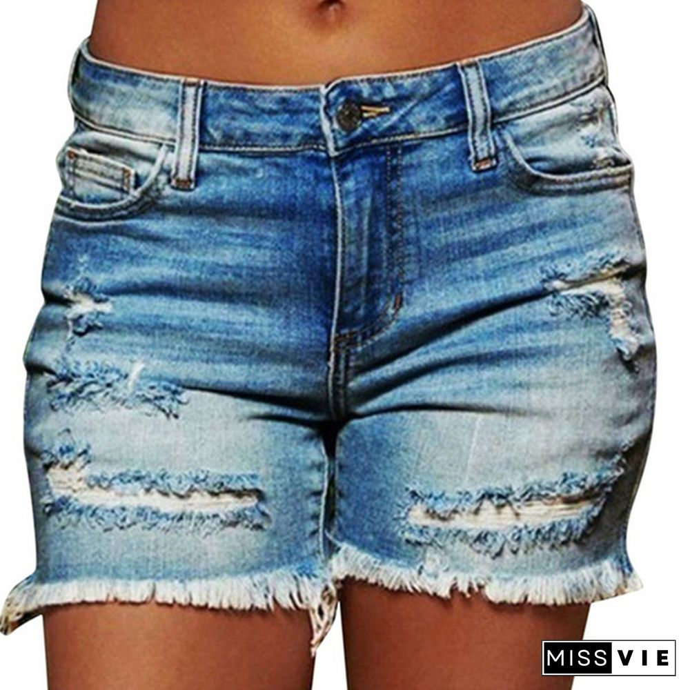 New Women Fashion Shorts Summer Pants Denim Shorts Skinny Shorts Casual Shorts Jeans Slim Shorts Plus Size