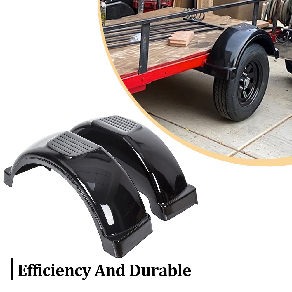 Kojem 2Pcs Trailer Fenders W/Steps Skirt Boat for Single-Axle Trailers 13