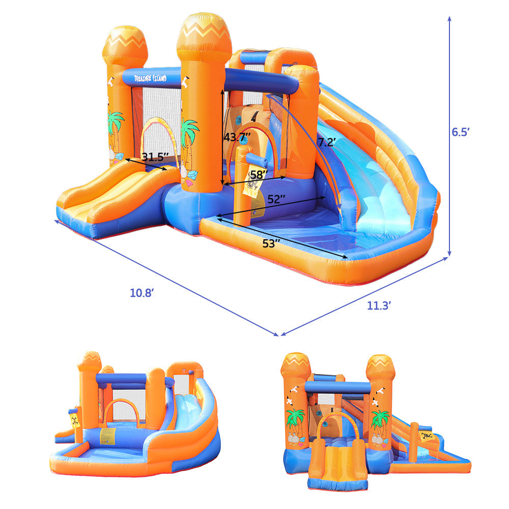 MultiEase Inflatable Kids Water Slide Park Bounce Splash Pool Patio