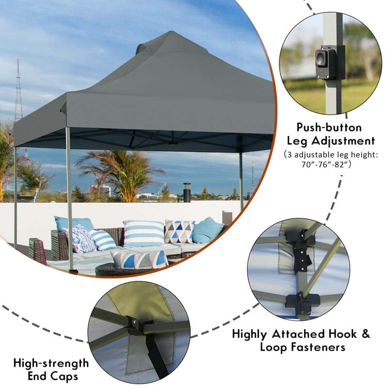 10 x 10 FT Pop Up Canopy Tent Portable Folding Event Party Tent Adjustable with Roller Bag