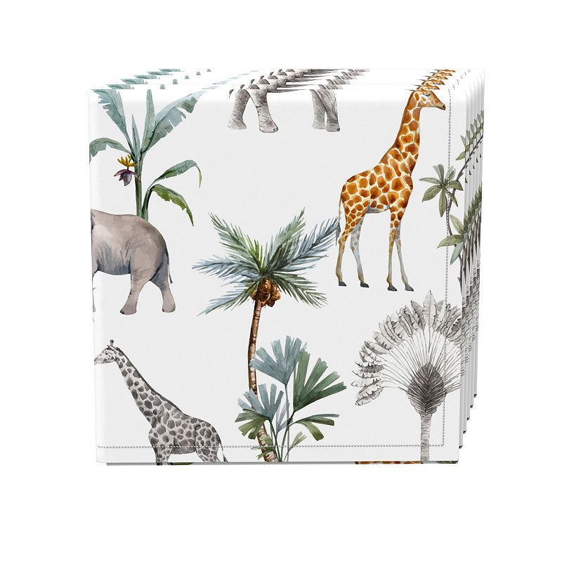 Napkin Set， 100% Polyester， Set of 4， 18x18， Tropical Jungle