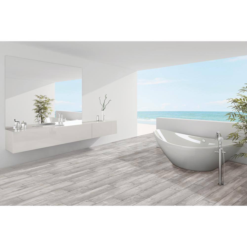 Florida Tile Home Collection Alaskan Powder Light Gray 8 in. x 36 in. Matte Porcelain Floor and Wall Tile (13.6 sq. ft.Case) CHDEALS108X36