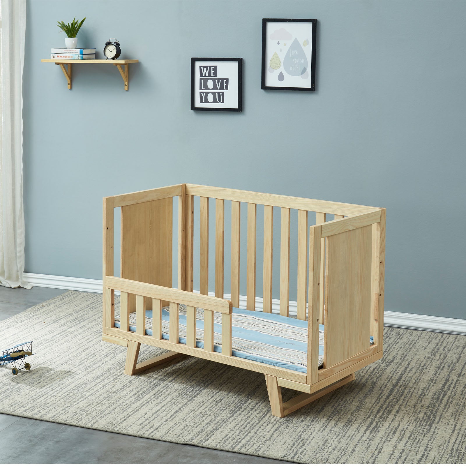 Baby/Toddler Bed With 3 Levels Solid Wood Bed Et-Y002