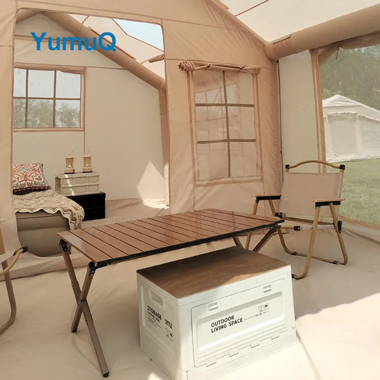 YumuQ Big Size Air Large Inflatable Camping Canvas Dome Tent Glamping Oxford Fabric House 4 8 Person