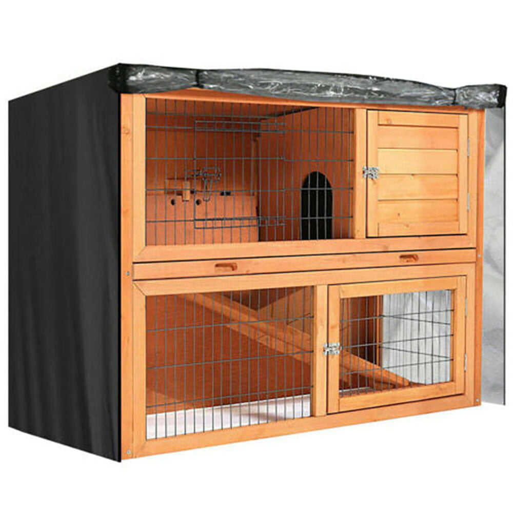 SENRISE Waterproof Rabbit Hutch Cover Double Hutches Cover Outdoor Garden Patio 122x50x105cm