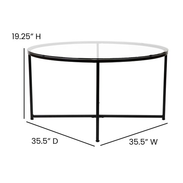 Greenwich Collection Coffee Table with Crisscross Matte Black Frame