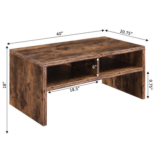 Northfield Admiral Barnwood Deluxe Coffee Table with Shelves